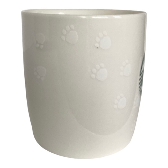 Starbucks Paw Print Coffee Tea Mug White With Green Mermaid - Picture 2 of 15